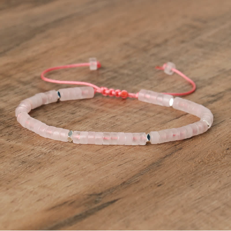 Braided Bracelet with 2.4 mm Natural Stone Beads – Seraphina