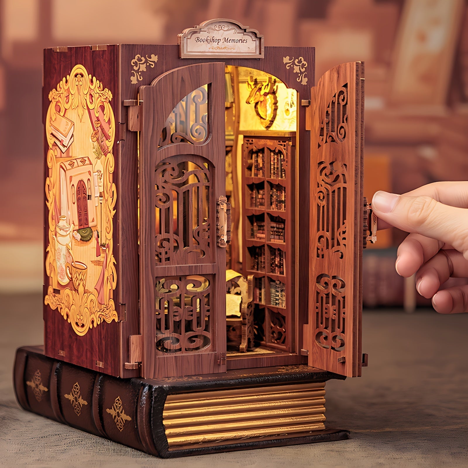 DIY Miniature Owl Bookshop – 3D Wooden Kit with Lighting for Creative Decoration