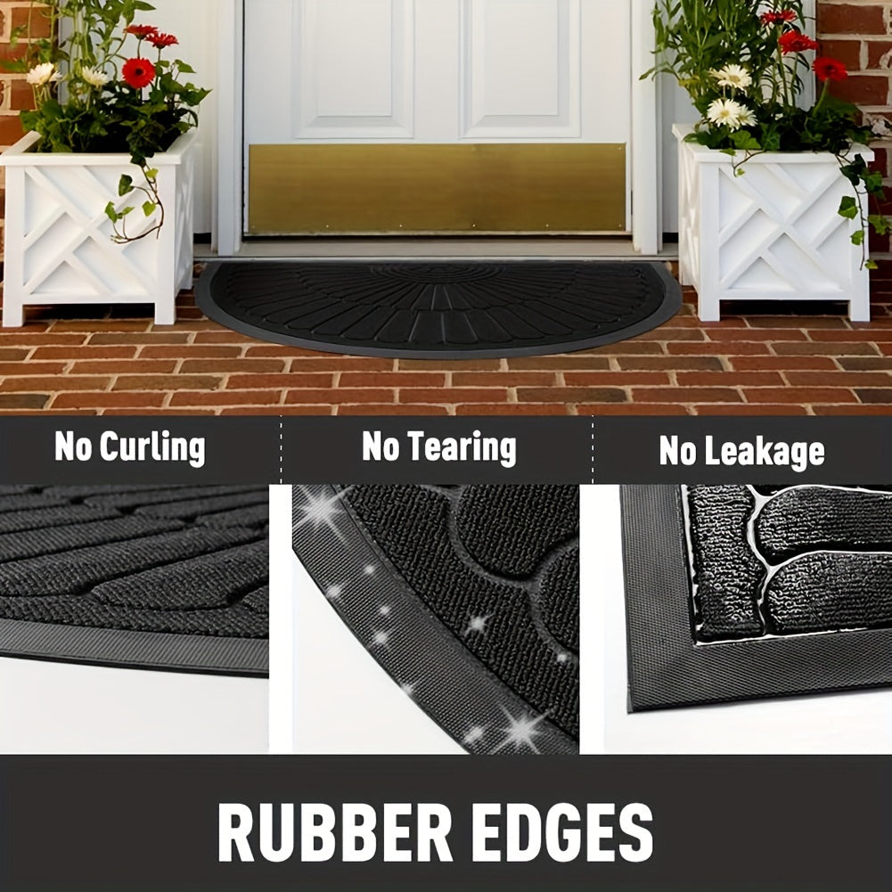 Sustainable Rubber Doormat - Half-Round Design for Outdoors and Indoors