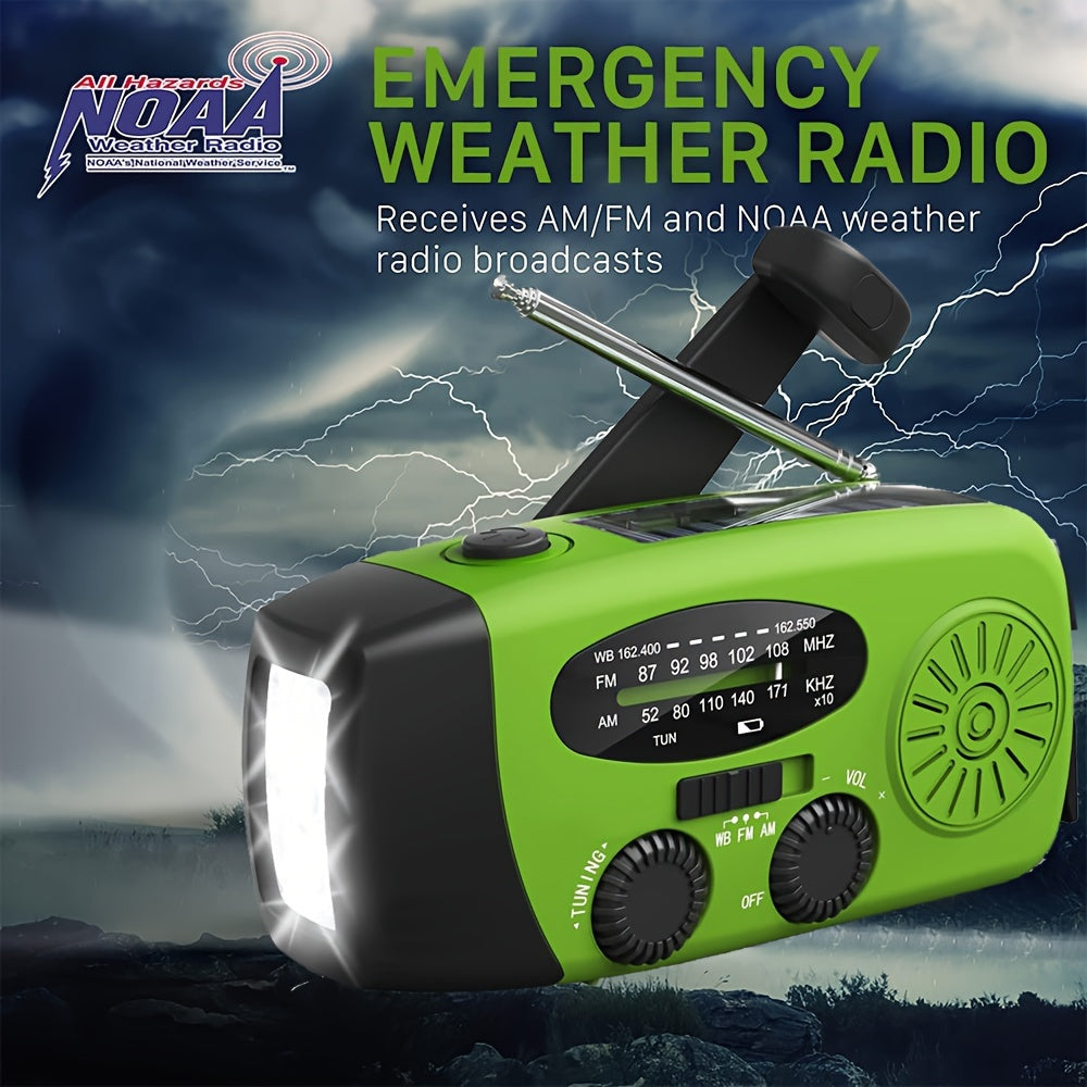 SurvivorPro - Portable Emergency Radio with Power Bank & LED Torch, Solar and USB Rechargeable
