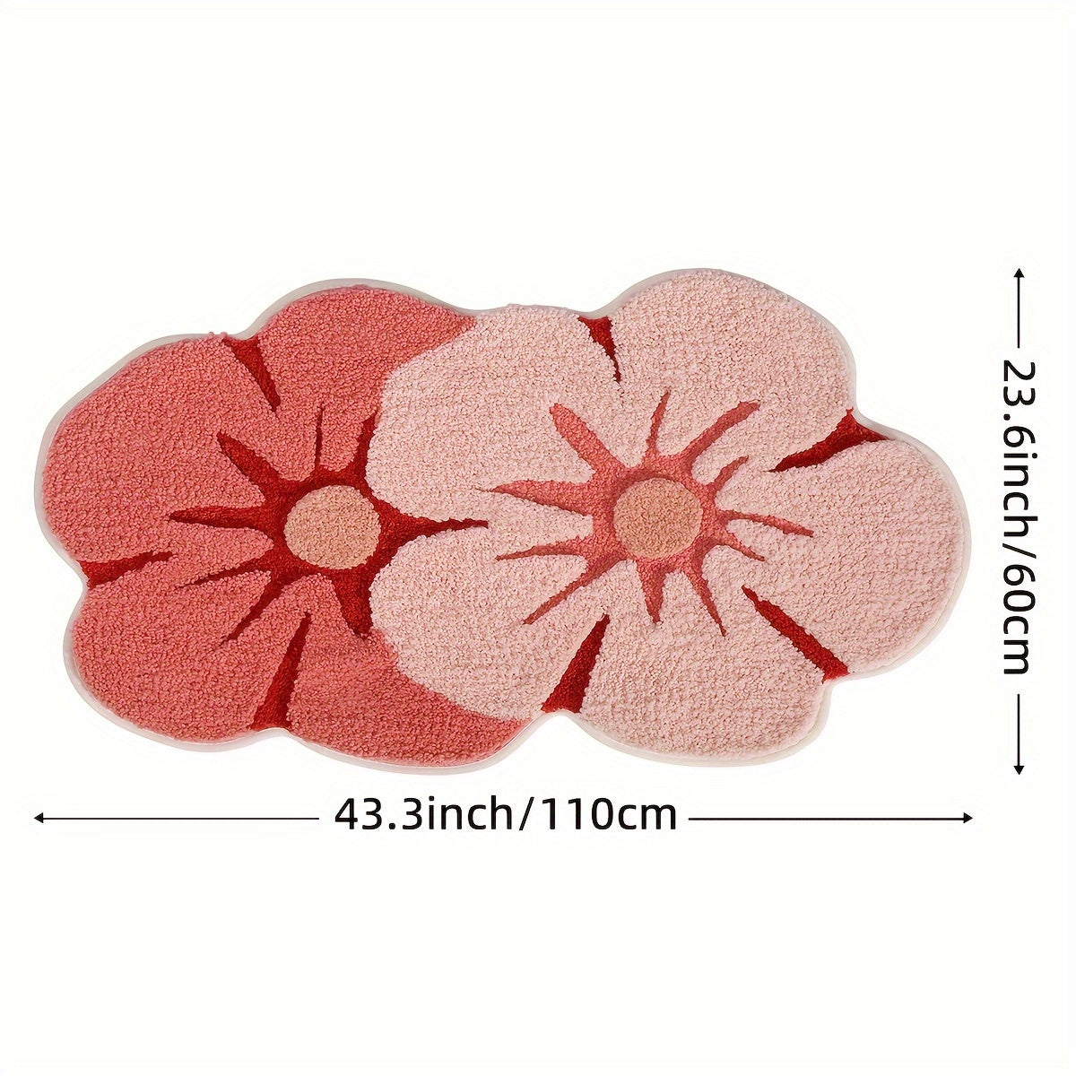 Fluffy Floral Bathroom Mat – Absorbent and Soft for Extra Comfort