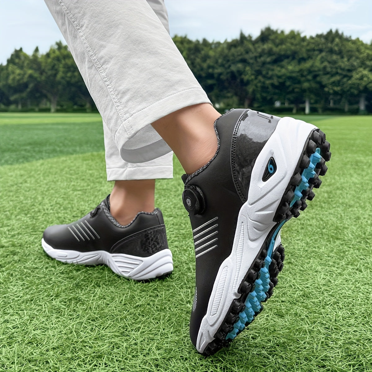 Golfeasy | Men's Golf Shoes with Grip & Dial Closure Mechanism | Rotatable Lacing System | Twist Closure | Lightweight & Breathable Design