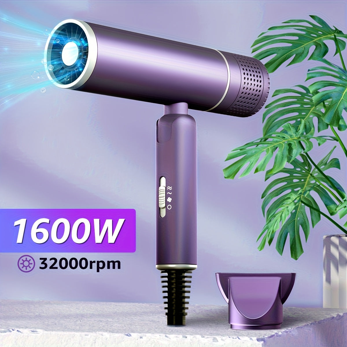 Ion Hair Dryer with Diffuser – Quiet, Powerful, and Gentle on Your Hair