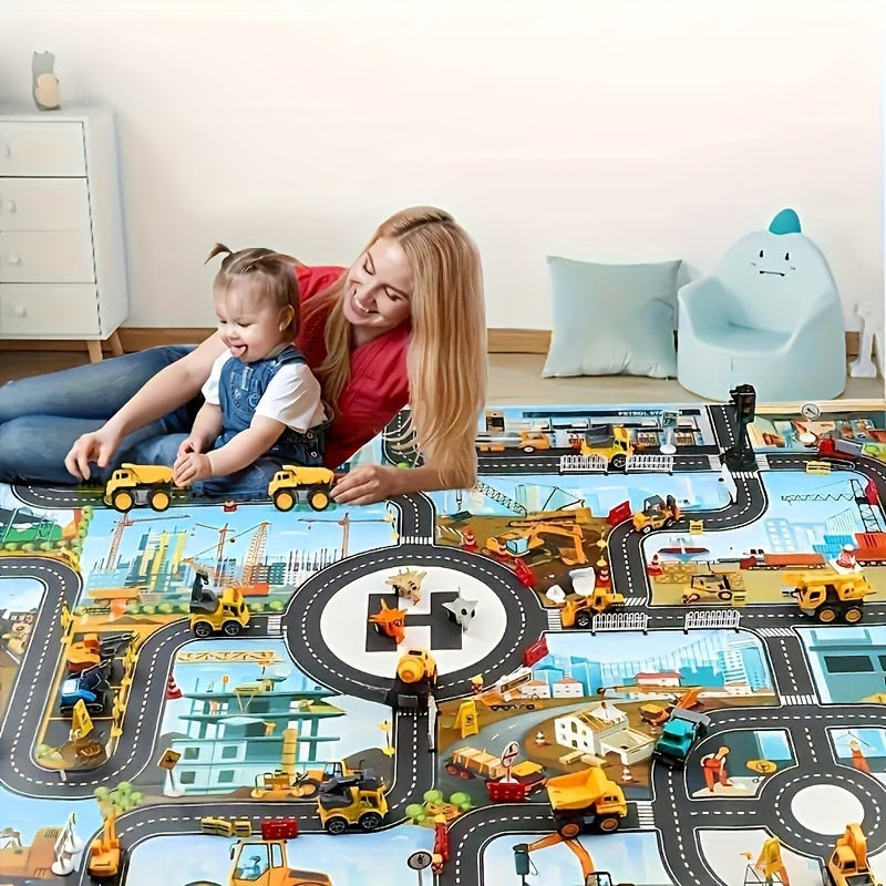 Building Adventure Play Mat – Explore the World of Traffic and Construction