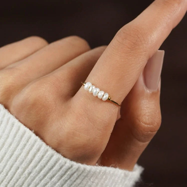 Classic Golden Pearl Ring – Sophie