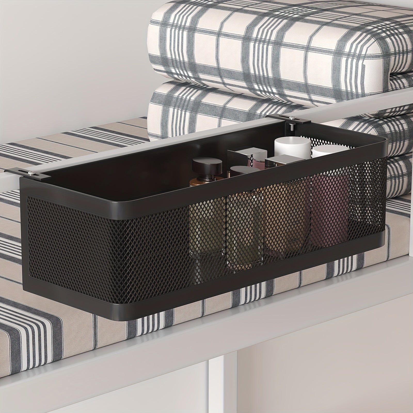 Adjustable Metal Storage Basket with Hooks - Handy Solution for Organisation