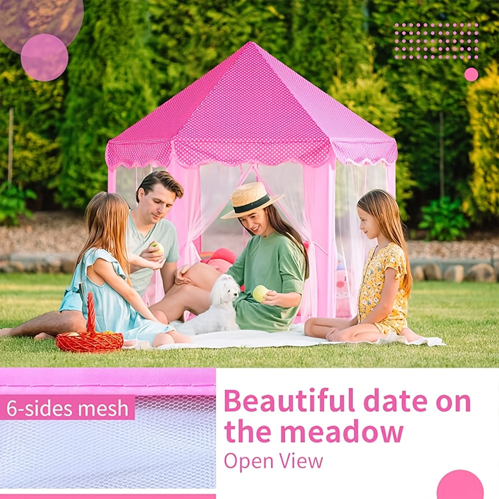 Princess Play Tent with Star Lighting – Perfect for Indoor or Outdoor Play