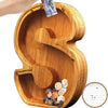 TreasureNest Coin Bank | Personalized wooden savings box in A-Z letter designs
