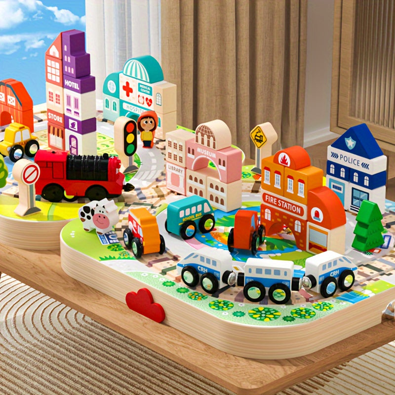 Wooden City Building Blocks Set - Fun Play Experience for Children