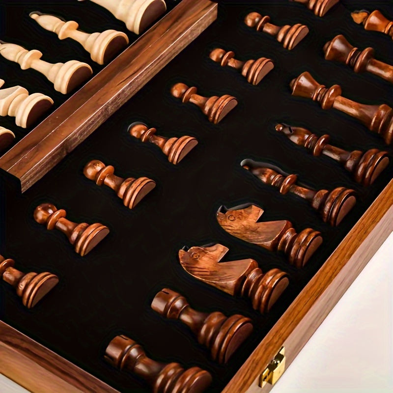 EchelonMaster Wooden Chess Set | Handcrafted walnut chessboard with premium game pieces