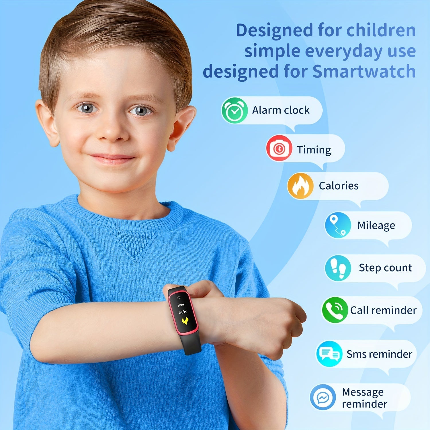 ActiveKid Slim Watch - For Children with Step and Calorie Counter