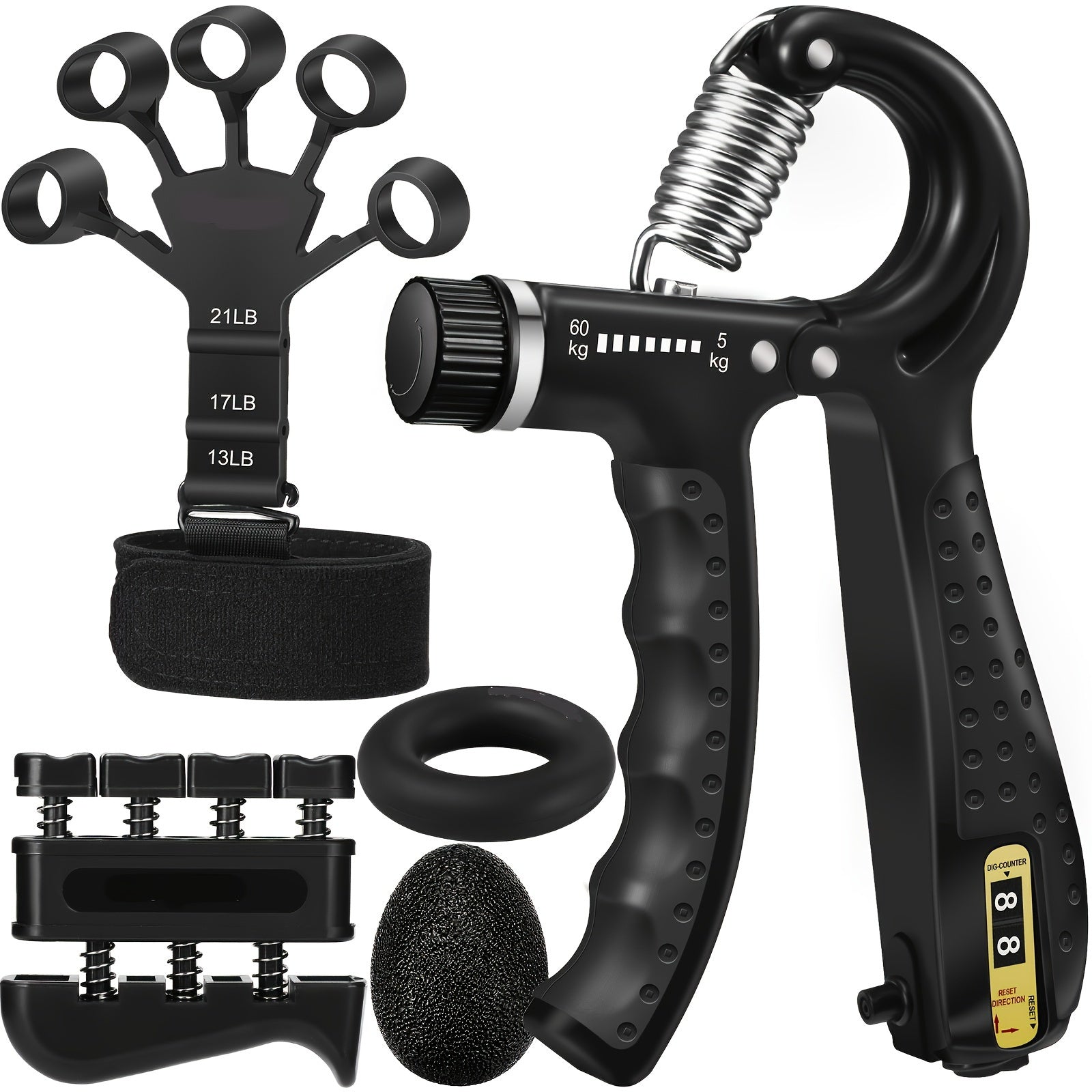 PowerGrip Hand Trainer Set – 5-in-1 for Strong Hands and Forearms