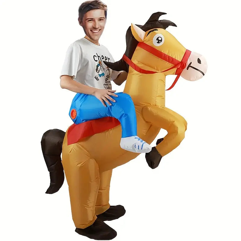 CowboyPony - Inflatable Horse Costume for Adults, Jazz Cowboy Style, Animal Theme, Perfect for Carnival and Parties