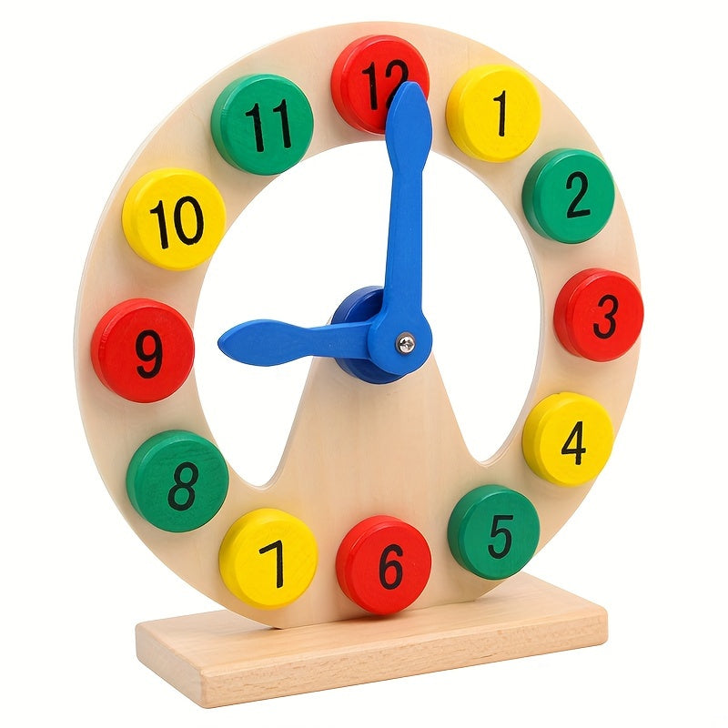 Wooden Learning Clock for Children – Educational Toy to Learn Numbers and Time