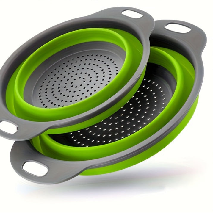 Collapsible Silicone Colander Set – Perfect for Pasta, Vegetables and Fruit
