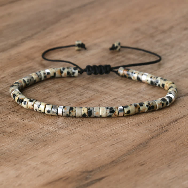 Braided Bracelet with 2.4 mm Natural Stone Beads – Seraphina