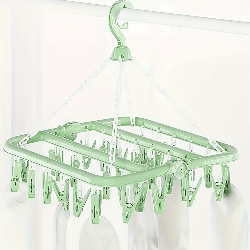 Foldable Drying Rack with Clips – Space-Saving and Practical for Small Laundry