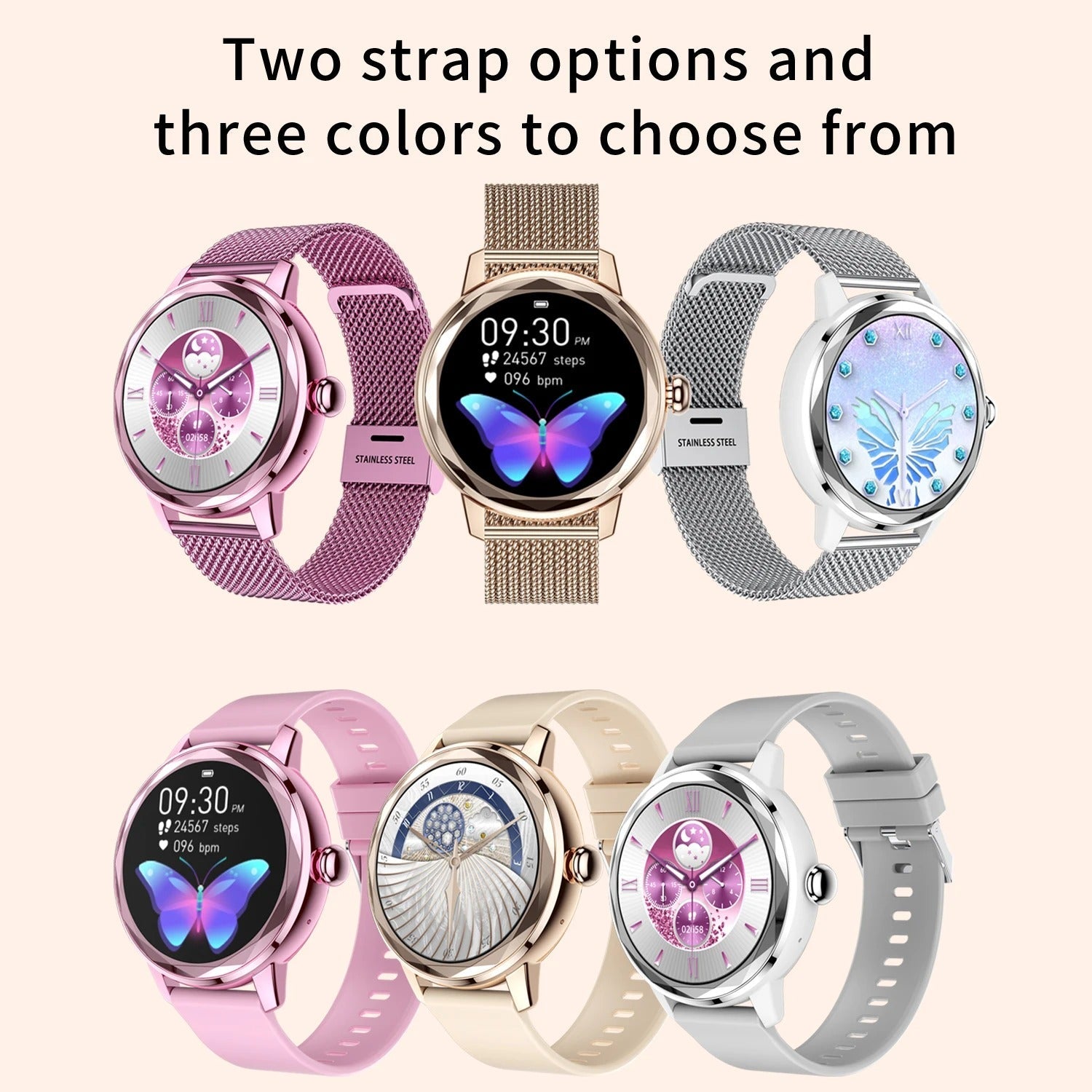 Ladies Smartwatch Smart Gold – Luxury Sports Watch Stainless Steel