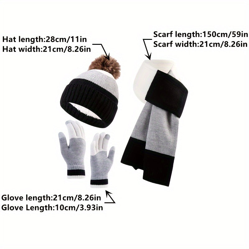 Trendy Winter Set - Beanie, Scarf and Gloves for Cold Days