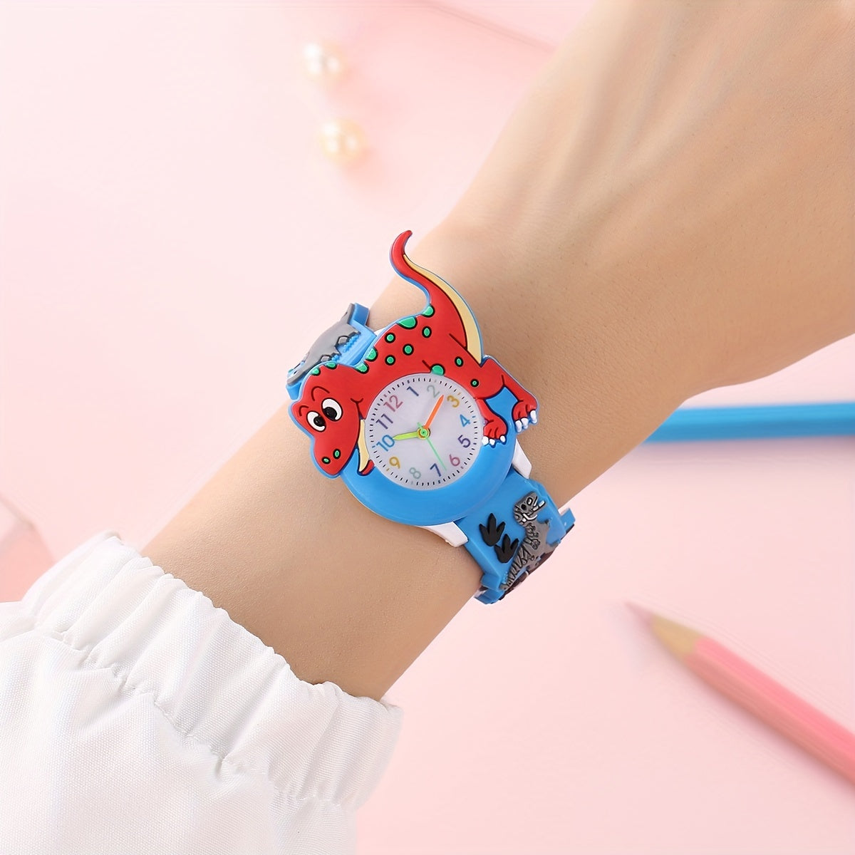 Dinosaur Kids' Watch - Fun Cartoon Tyrannosaurus Rex with Silicone Strap