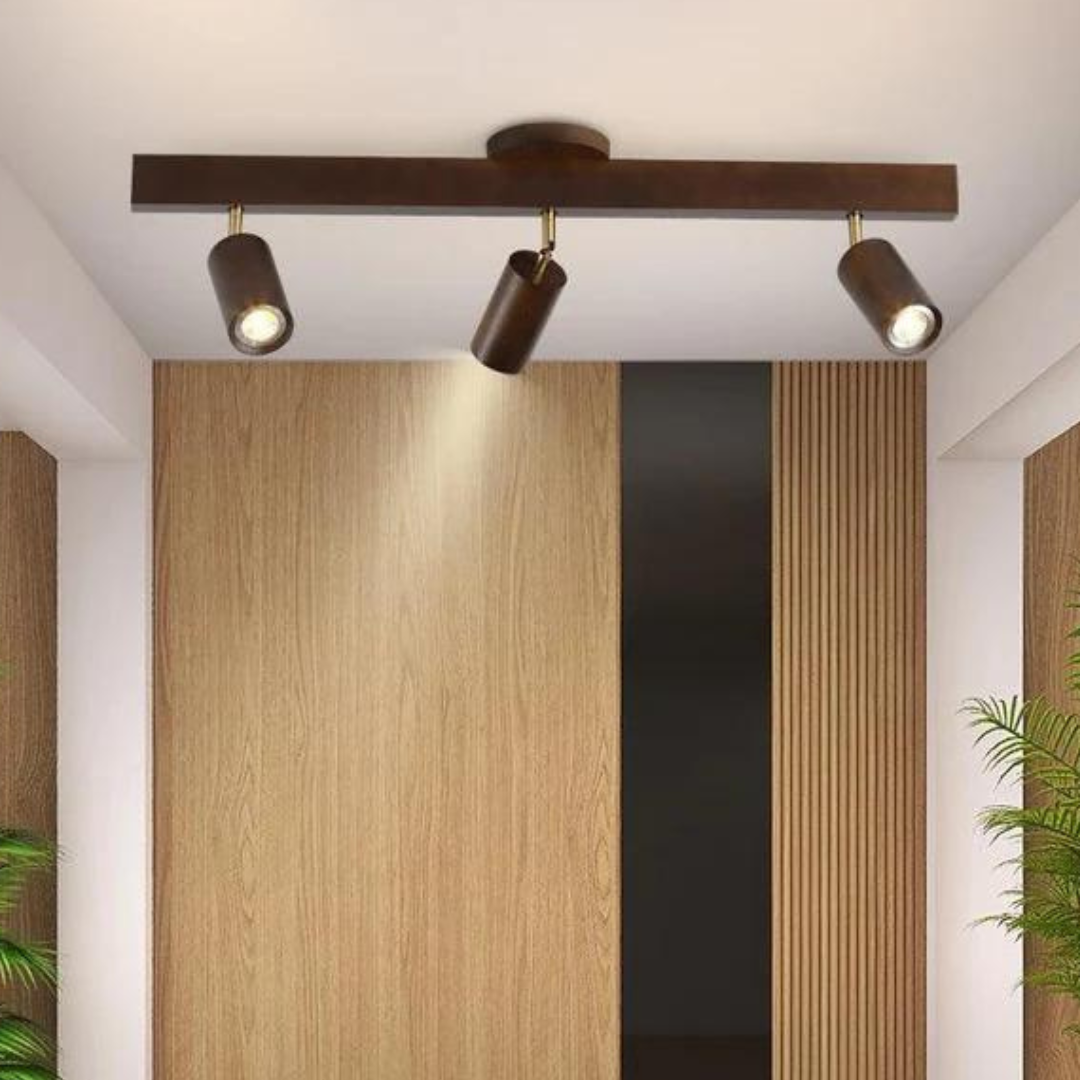 Adjustable Wooden Ceiling Spotlight – EcoLux