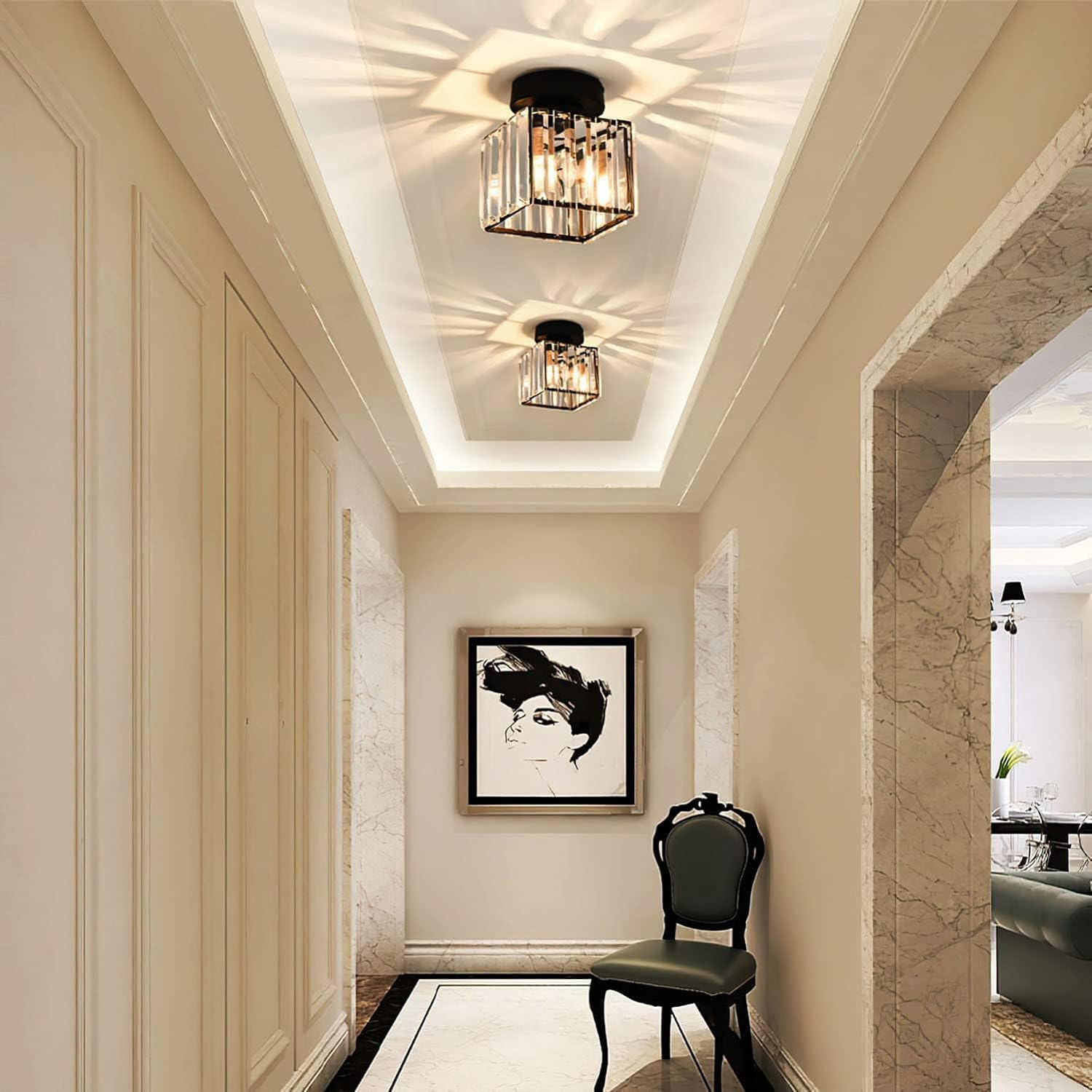 Modern Crystal Ceiling Light – CrystalGlow