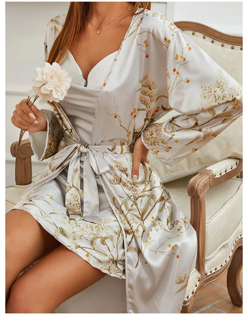 CLARA - Elegant Nightgown with Matching Robe for Women