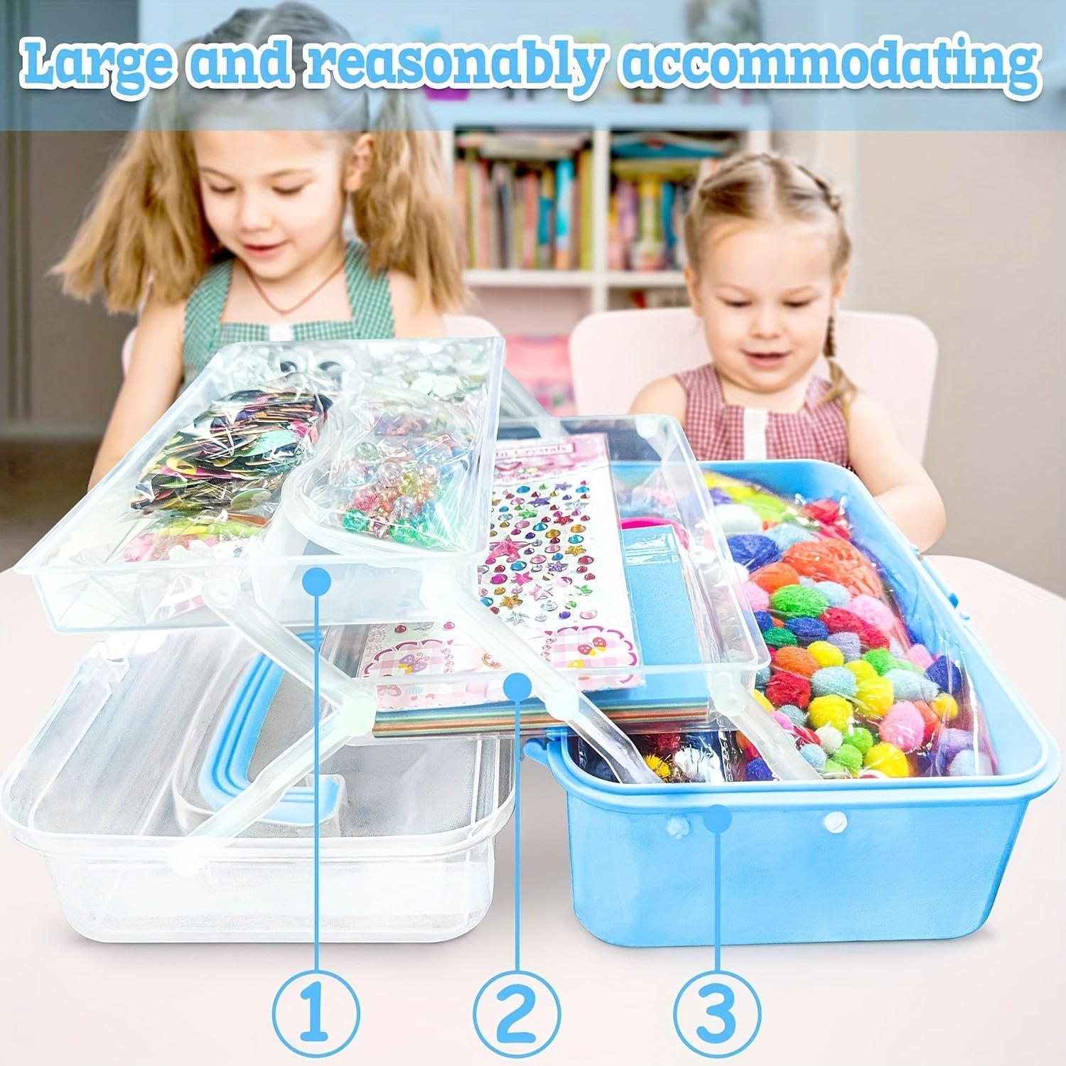 Complete Craft Set for Children – Creative Set with Stickers, Sticks, Feathers and More