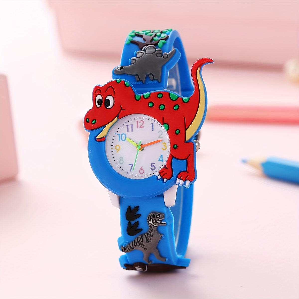 Dinosaur Kids' Watch - Fun Cartoon Tyrannosaurus Rex with Silicone Strap
