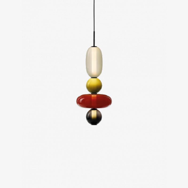 Modern Pendant Light with Coloured Glass