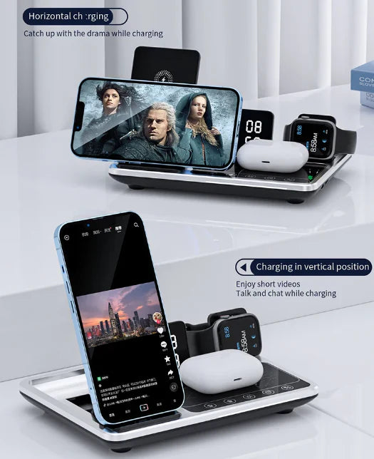 EasyCharge - 4-in-1 Wireless Charging Station for iPhone, Apple Watch and AirPods - Fast and Efficient Charger