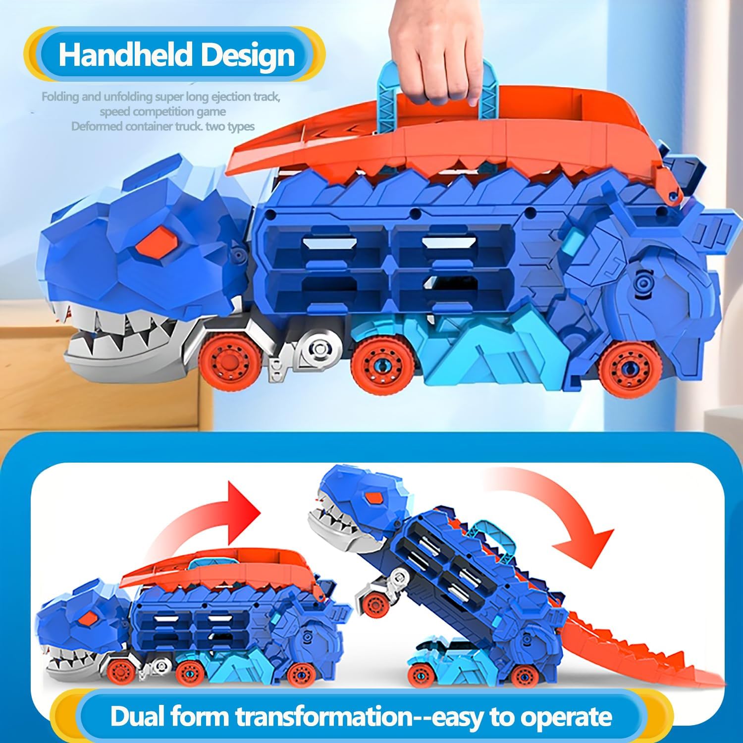 Dino City Transporter - Race Track & Transformable Truck