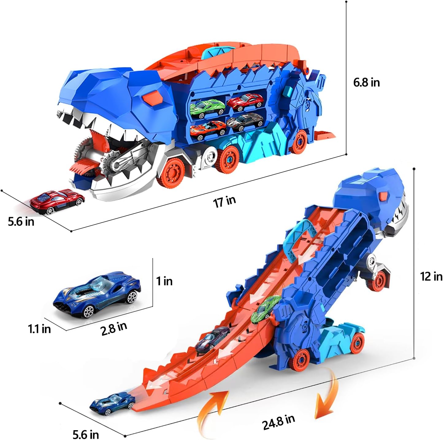 Dino City Transporter - Race Track & Transformable Truck