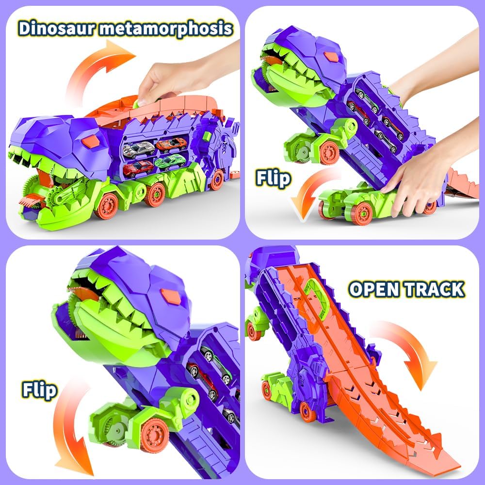 Dino City Transporter - Race Track & Transformable Truck