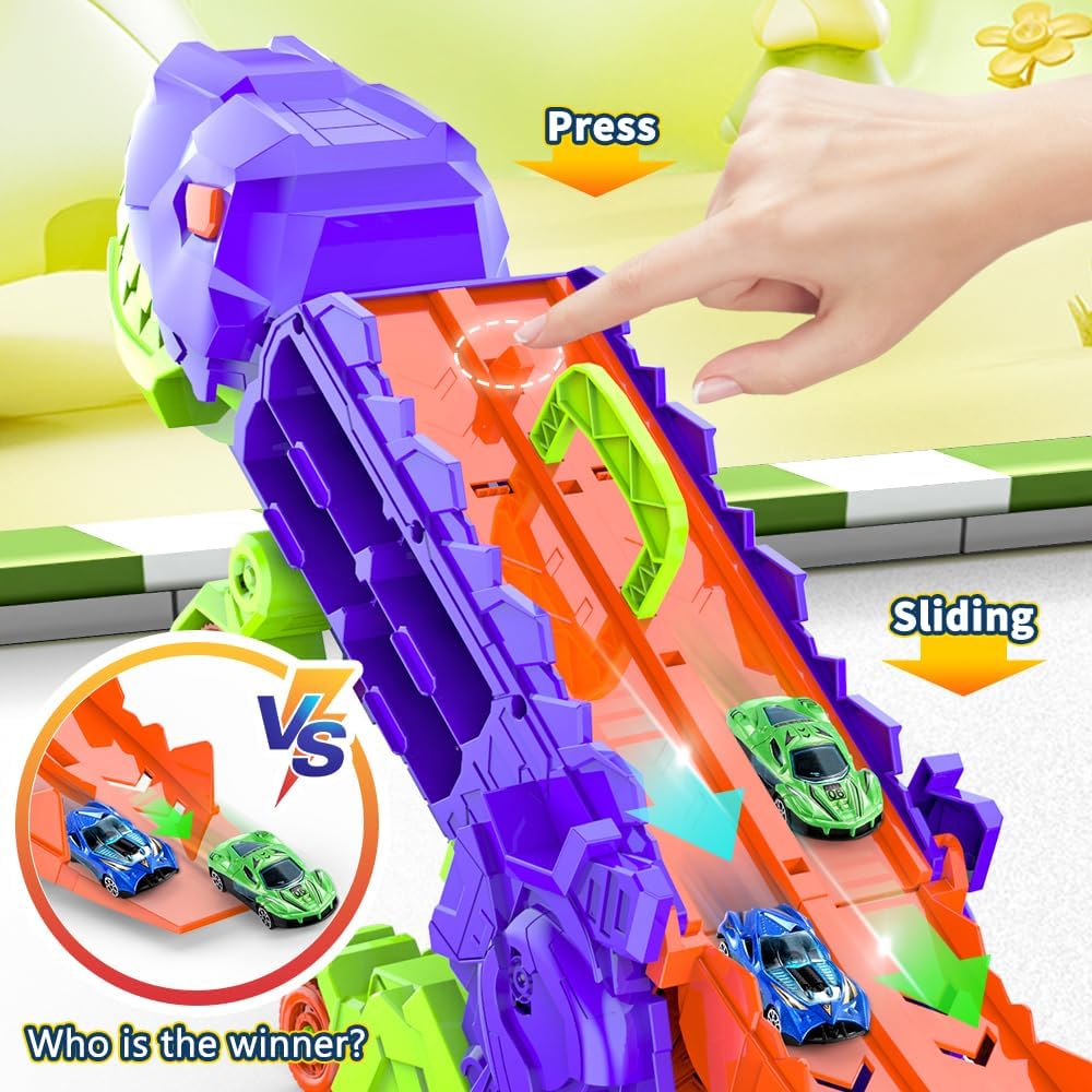 Dino City Transporter - Race Track & Transformable Truck