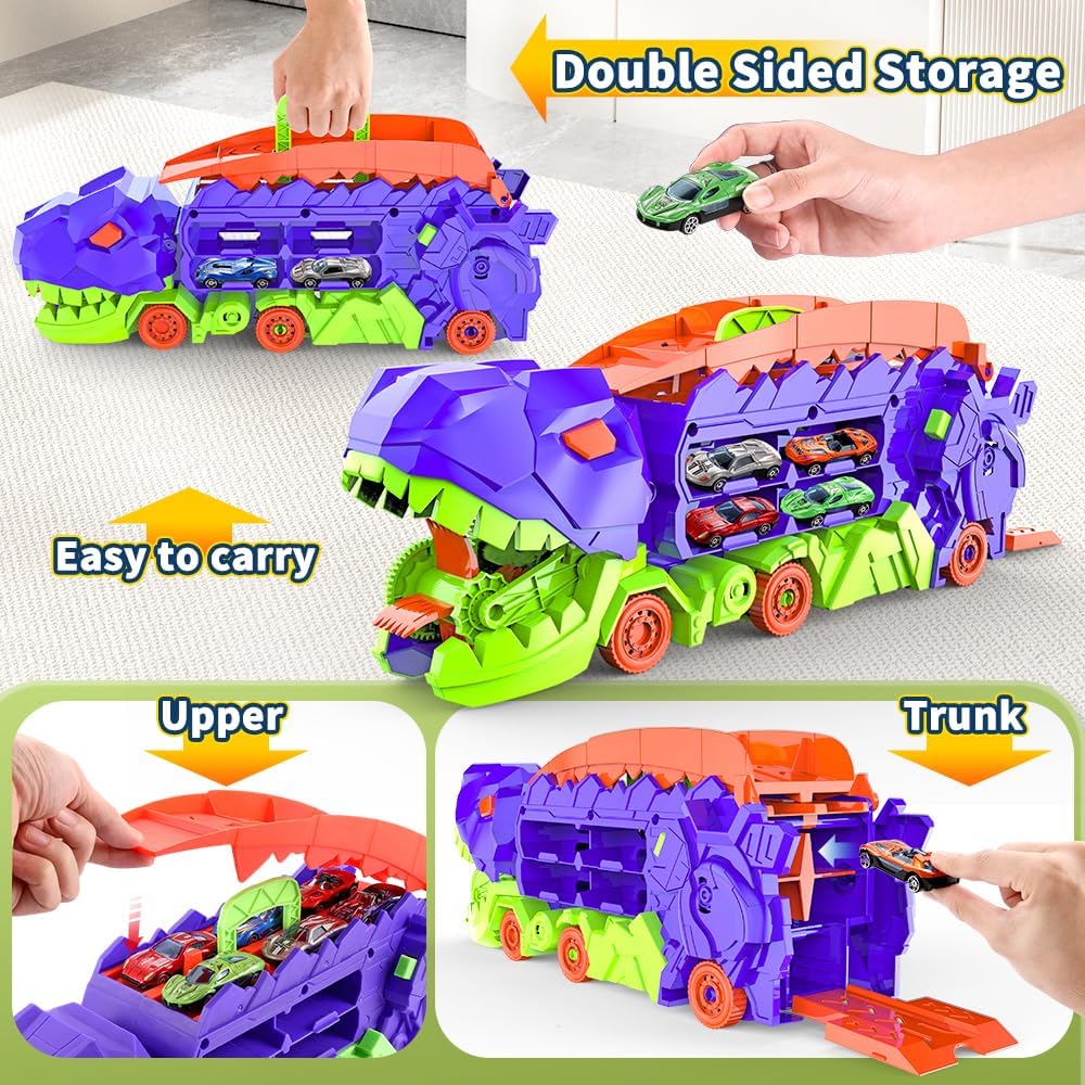Dino City Transporter - Race Track & Transformable Truck