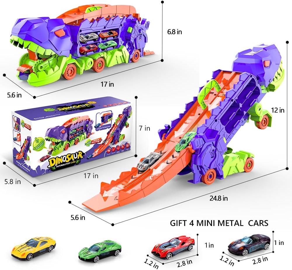 Dino City Transporter - Race Track & Transformable Truck