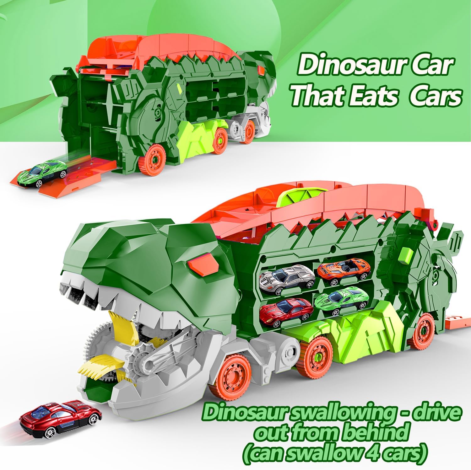 Dino City Transporter - Race Track & Transformable Truck