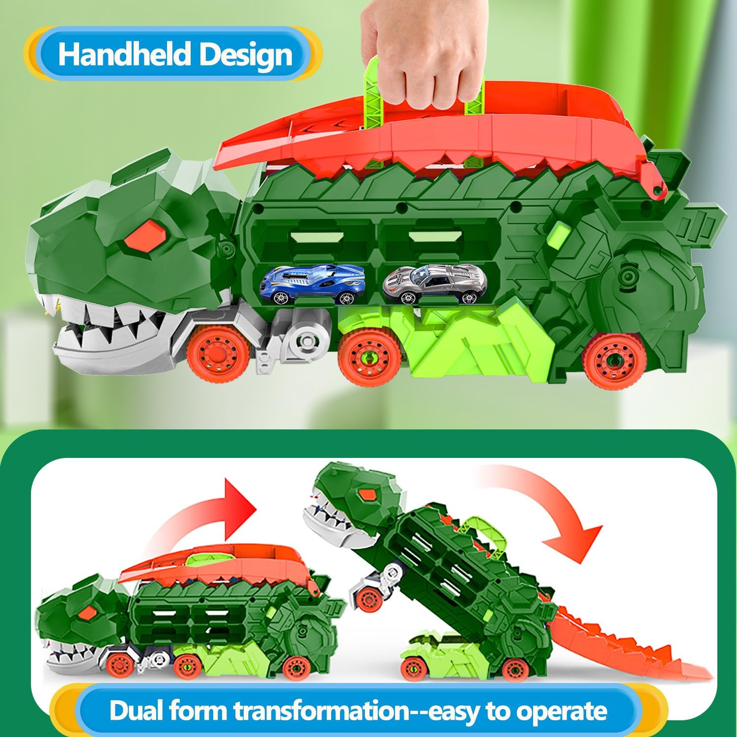 Dino City Transporter - Race Track & Transformable Truck