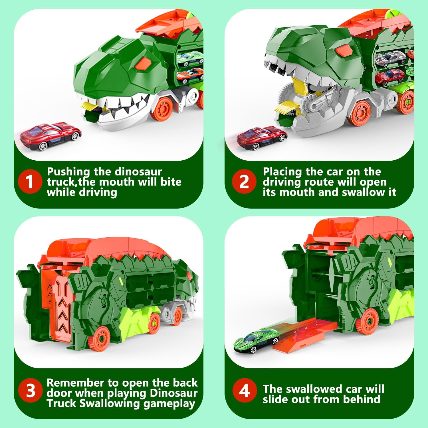 Dino City Transporter - Race Track & Transformable Truck
