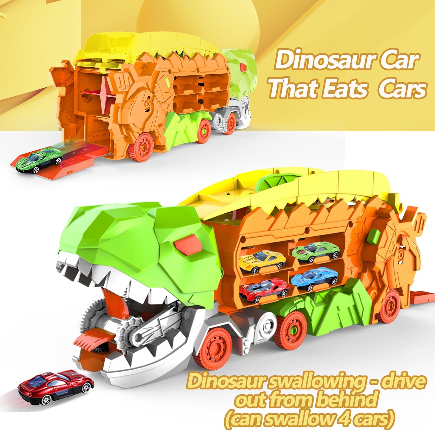 Dino City Transporter - Race Track & Transformable Truck