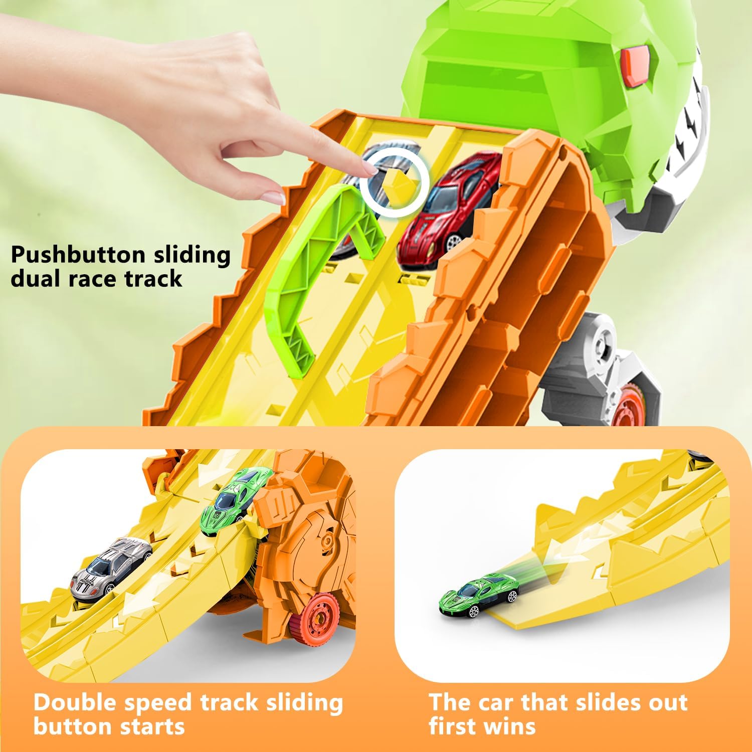 Dino City Transporter - Race Track & Transformable Truck