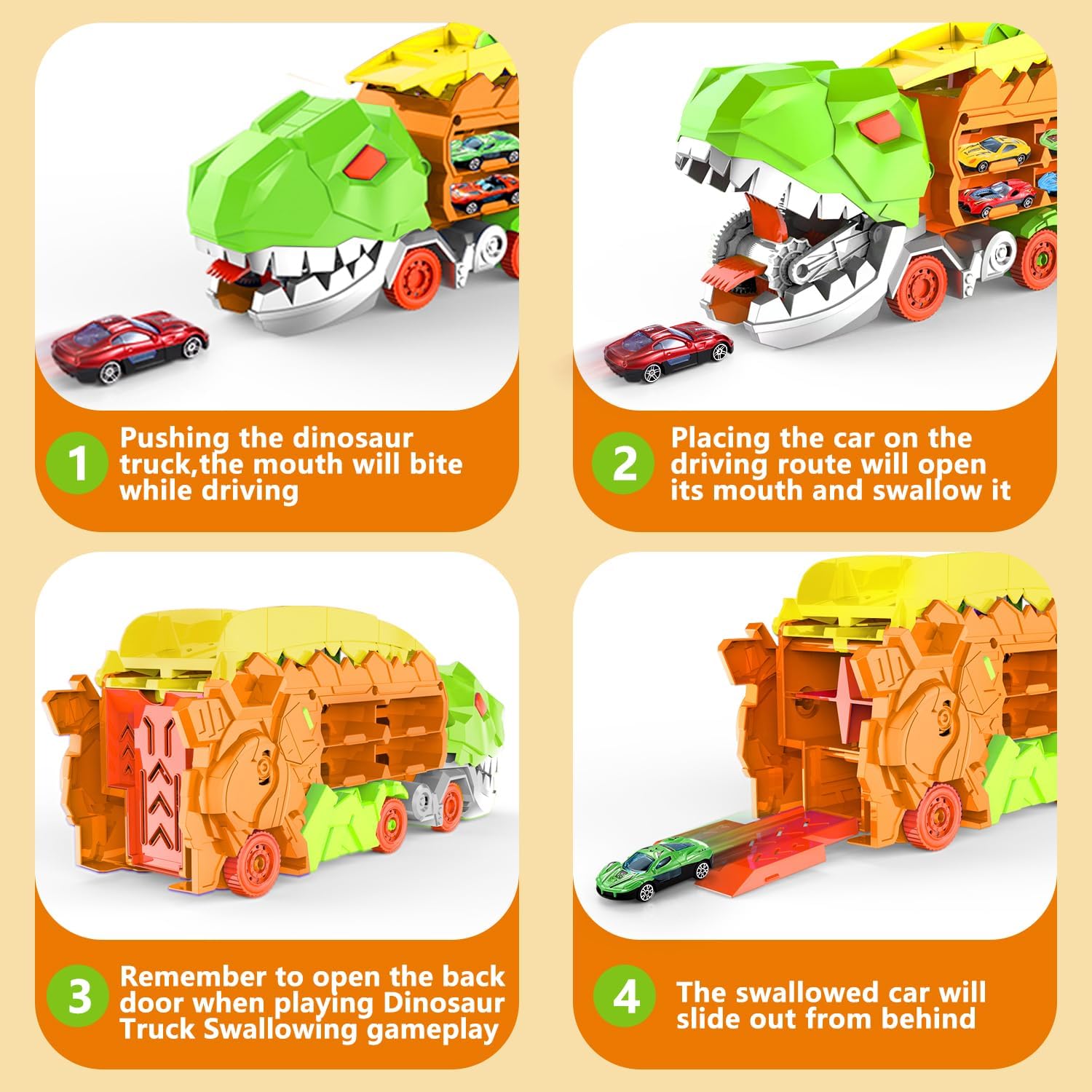 Dino City Transporter - Race Track & Transformable Truck
