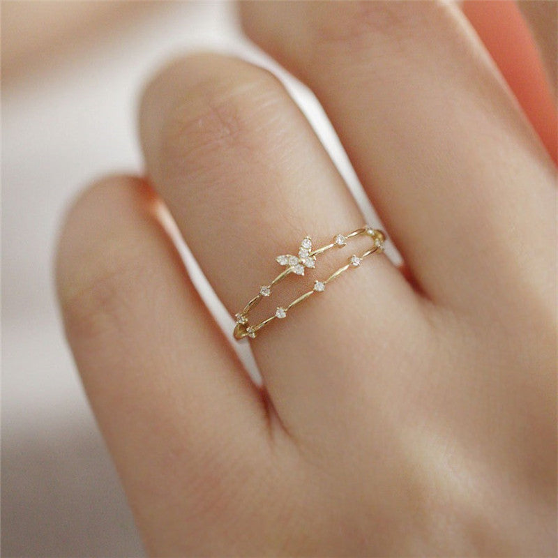 Luxurious Butterfly Ring with Sparkling Zirconia – Aurielle