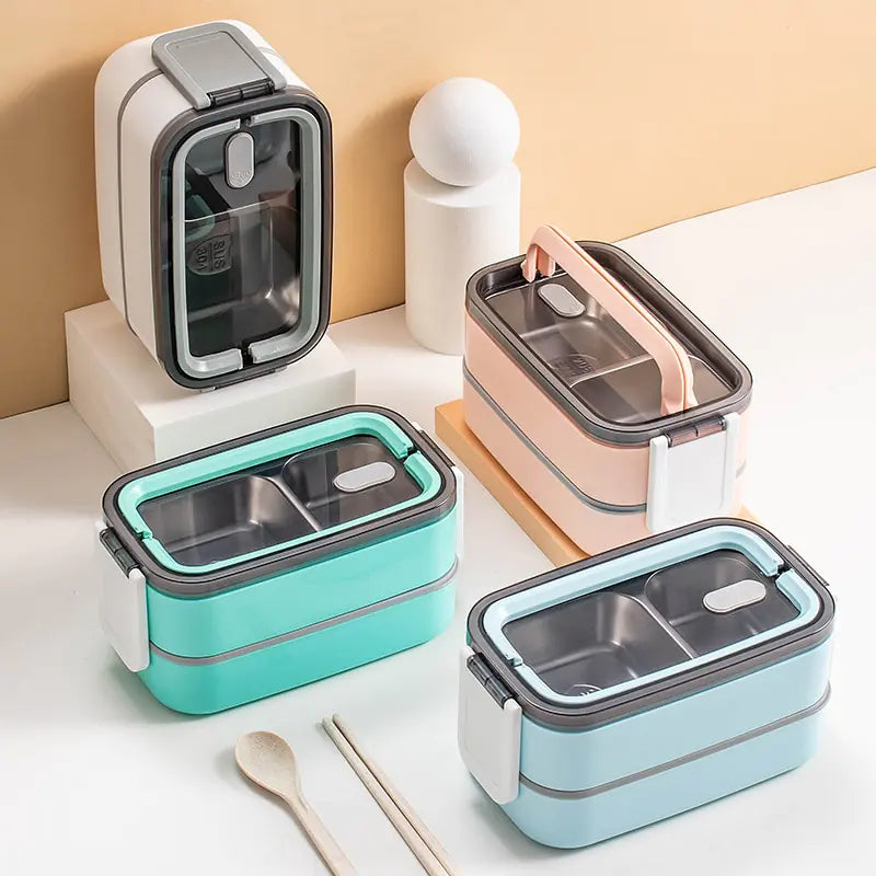 2-Tier Stainless Steel Bento Lunch Box - MealMate