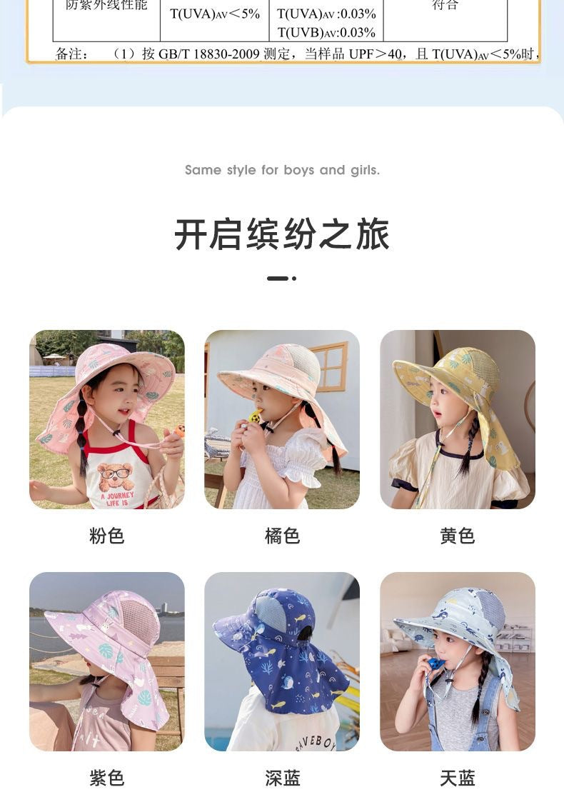 ANTI-UV CHILDREN'S SUN HAT WITH WHISTLE – SUMMER BUCKET HAT FOR BOYS AND GIRLS