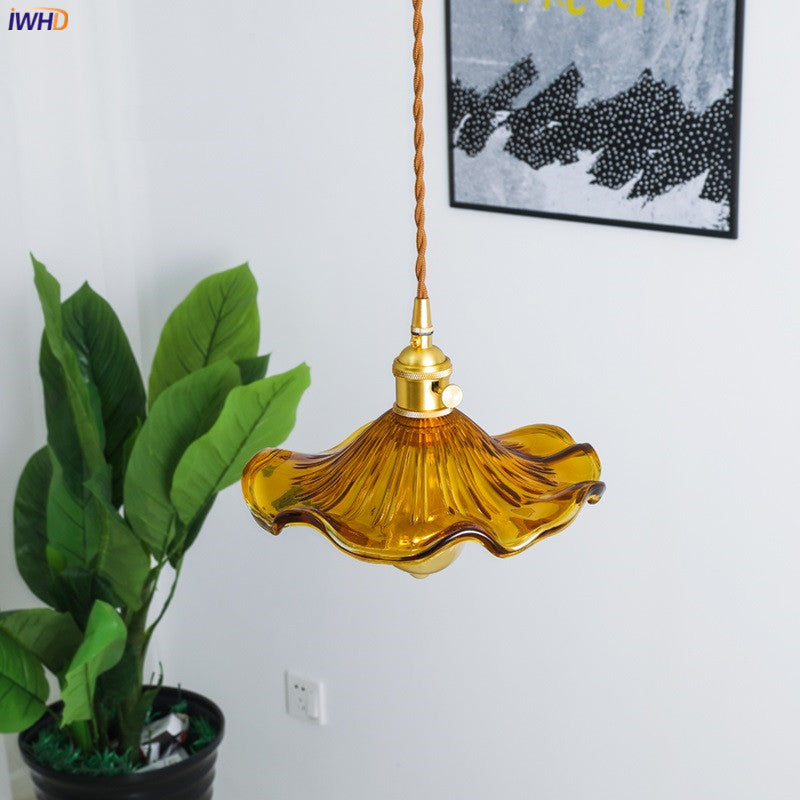 Nordic Design LED Pendant Light | Colourful Glass and Copper Lighting for Bedrooms, Living Rooms & Bars