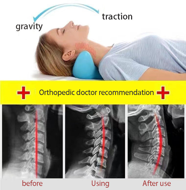 Neck and Shoulder Stretcher - Cervical Traction Massage Cushion for Spinal Alignment
