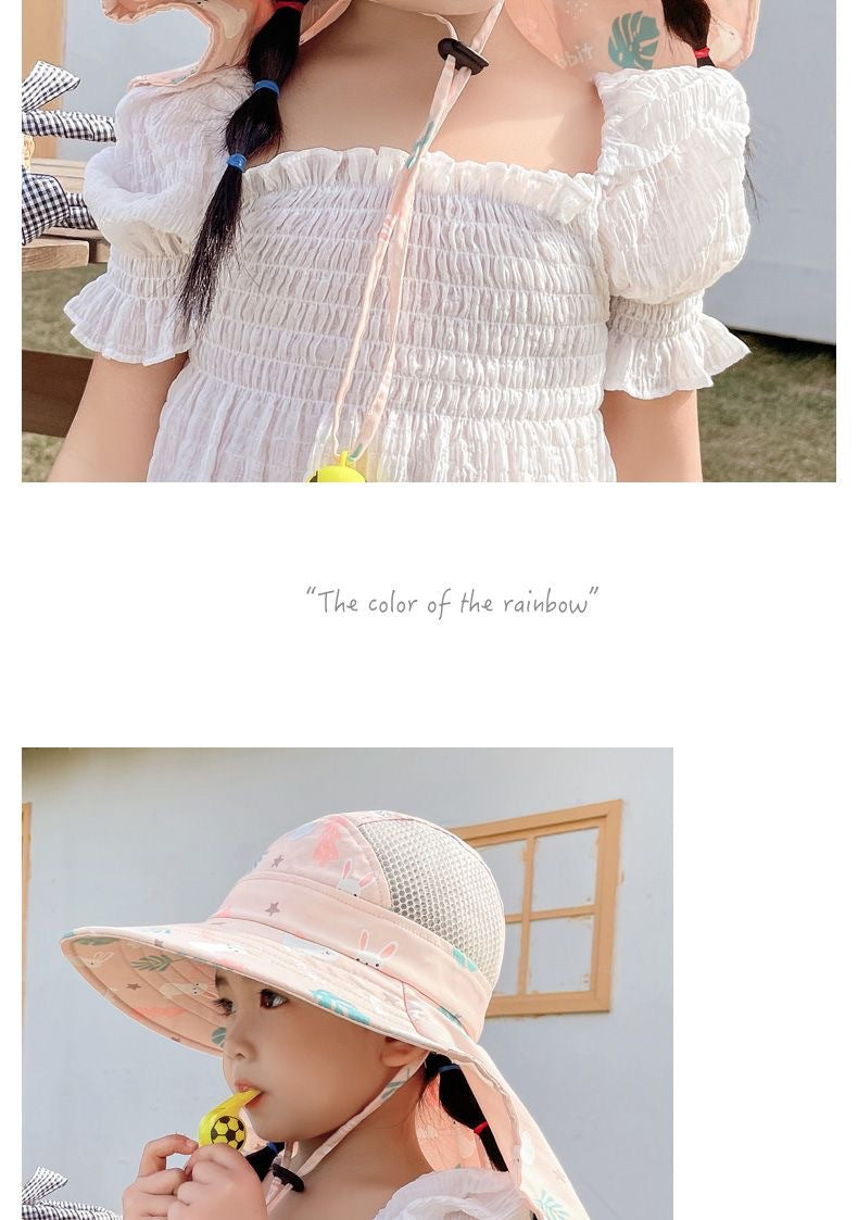 ANTI-UV CHILDREN'S SUN HAT WITH WHISTLE – SUMMER BUCKET HAT FOR BOYS AND GIRLS
