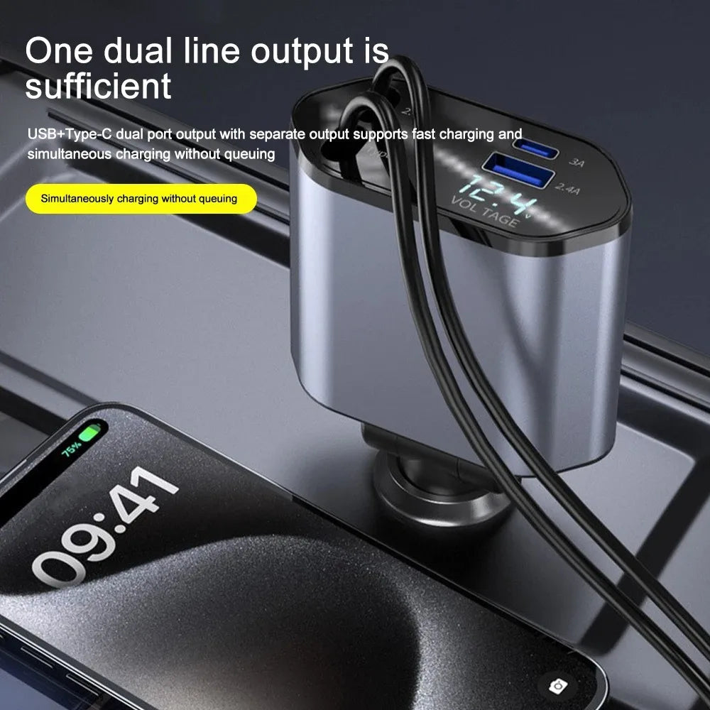 Compact Foldable Car Charger – Handy and Efficient